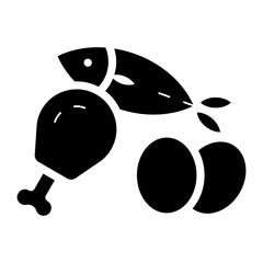 healthy protein foods glyph icon
