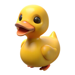 cartoon yellow duck isolated on a transparent background