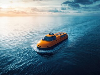 Fototapeta premium Futuristic Autonomous Shipping Systems Revolutionizing Maritime Technology