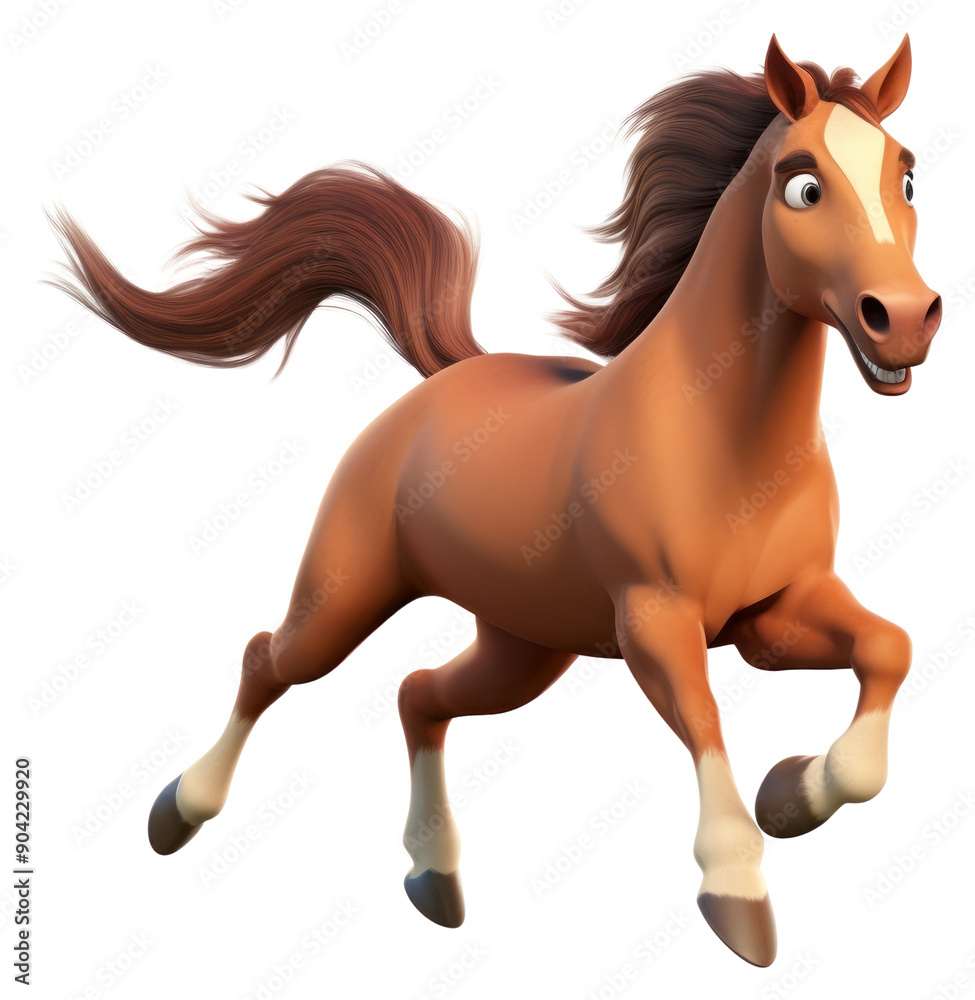 Wall mural PNG Horse running cartoon mammal.