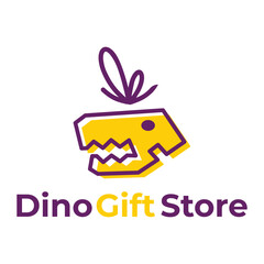 Dino Gift Store Flat Minimalist Logo Design © aldonat