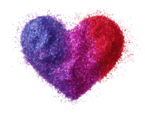 PNG Heart shaped glitter white background creativity splattered.