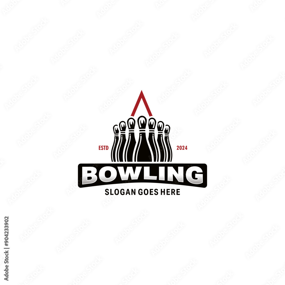 Poster Bowling logo design vector illustration