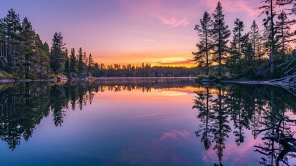 Obraz premium Sunrise over the Lake