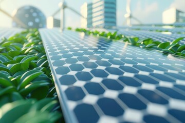 Obraz premium Explosion of ecofriendly innovation in a futuristic setting where the sustainability concept is showcased