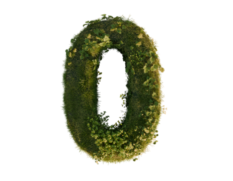 Flower number zero on a transparent background. 3D rendering. 
 - Powered by Adobe