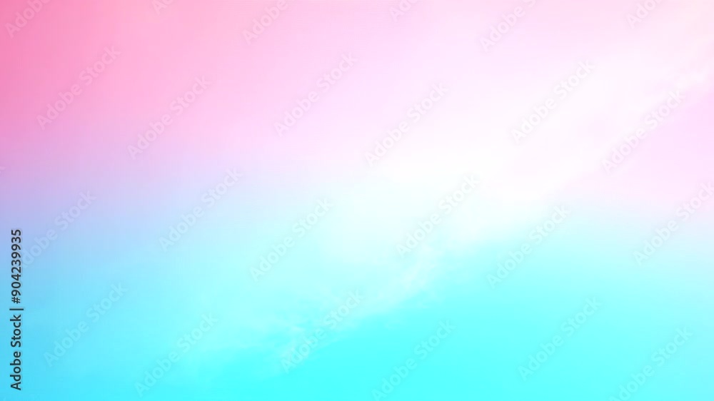 Sticker Soft pink and blue gradient background with white clouds.