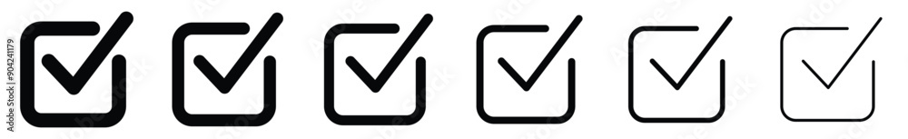 Wall mural validation design icon set vector.
