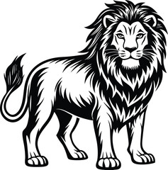 lion silhouette vector design on white background.