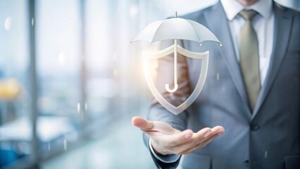 Personal Safety Insurance Coverage – Person with an umbrella shield over them, symbolizing personal safety and insurance.
