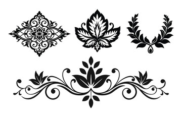 Floral Ornament Collection and Decorative Vintage Luxury Elegant Pattern Vector Artwork