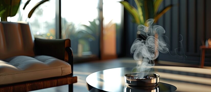 Furniture and ashtrays on a table with copy space image