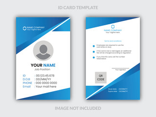 Modern double sided id card template design.