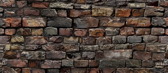 Fototapeta premium A diverse brick wall blend of old and new bricks ideal as a backdrop for design projects and presentations with ample copy space image potential