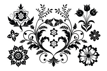 Floral Ornament Collection and Decorative Vintage Luxury Elegant Pattern Vector Artwork