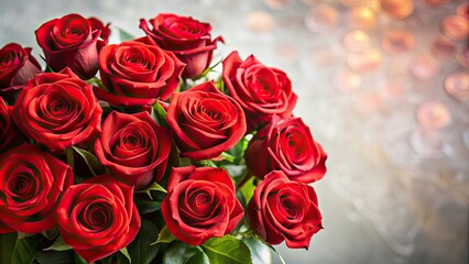 Beautiful bouquet of red roses, roses, flowers, romantic, love, celebration, gift, petals, valentine's day, anniversary