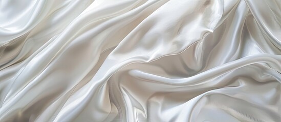 Obraz premium Background of white silk fabric showcasing copy space image