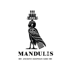 Silhouette of ancient egypt god mandulis, middle east mandulis in culture egyptian civilization