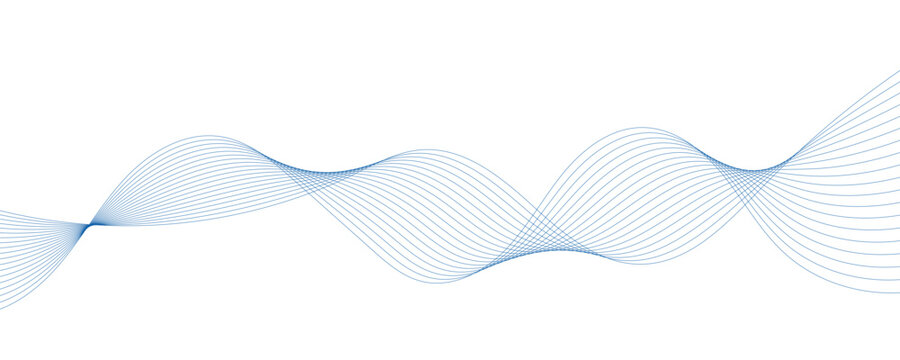 Abstract blue wavy lines. Vector background.