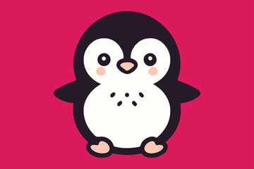 Penguin silhouette vector cartoon art design illustration 