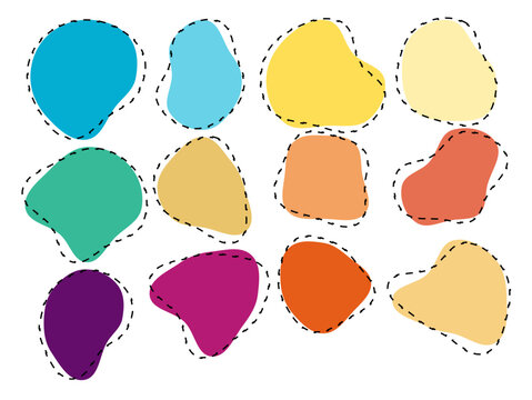 Colourful Abstract Shapes Fluid with Line