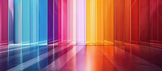 A vibrant backdrop featuring a multicolor panel with ample copy space for images