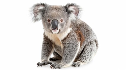 The cute koala sitting