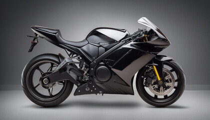 Fototapeta premium Superbike,, side view motorcycle isolated on a gray background