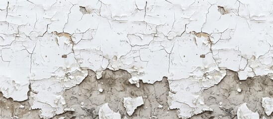 Obraz premium Rapid weather changes have resulted in cracked white walls evident in the copy space image