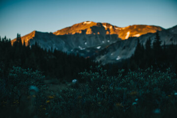 sunset in mountains