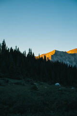 sunset in the mountains