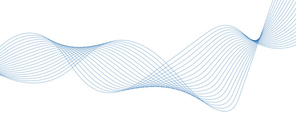 Abstract blue wavy lines. Vector background.