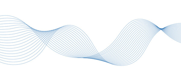 Abstract blue wavy lines. Vector background.