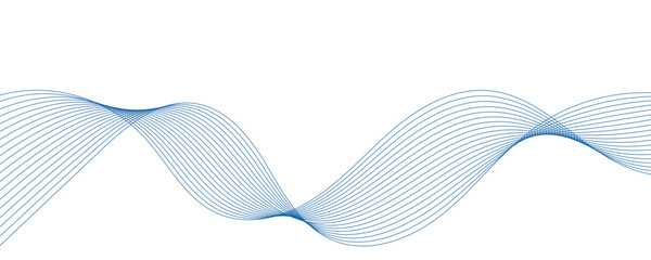 Abstract blue wavy lines. Vector background.