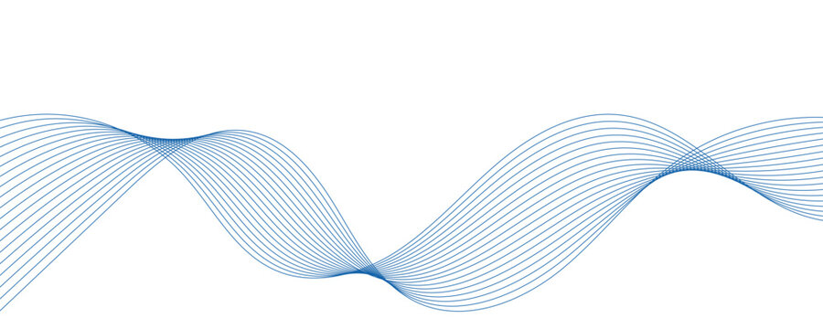Abstract blue wavy lines. Vector background.