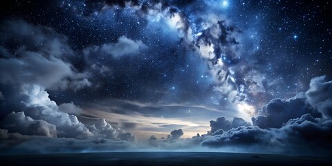 Fototapeta premium Black dark dramatic night sky Generative By AI