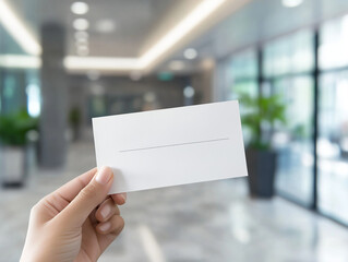 Blank Business Card in Office