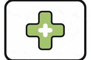 Obraz premium Medical Symbol with Heartbeat and Red Background