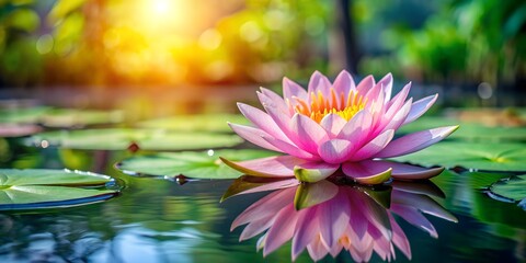 lotus flower in the pond Water lily Wallpaper hd Flower image ai generated Creative AI