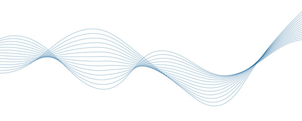 Abstract blue wavy lines. Vector background.