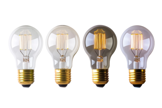Multi-Color Smart Bulbs isolated on transparent background