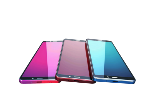 High-Resolution Smart Phone isolated on transparent background