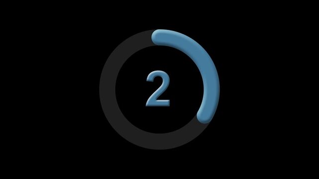 animated countdown timer number 5 to 0, trendy design with blue color. animation video isolated on alpha channel background.