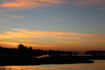 sunset over the river