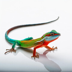 Fototapeta premium lézard, très coloré, jolie, gecko, reptiles, animal, vert, gecko, isolé, faune, nature, iguana, dragon, blanc, animal de compagnie, amphibien, sauvage, fond blanc, queue, petit, yeux, macro, salamand