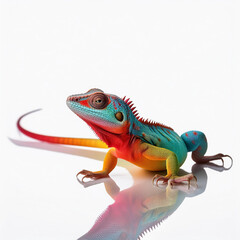 Obraz premium lézard, très coloré, jolie, gecko, reptiles, animal, vert, gecko, isolé, faune, nature, iguana, dragon, blanc, animal de compagnie, amphibien, sauvage, fond blanc, queue, petit, yeux, macro, salamand