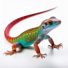 Obraz premium lézard, très coloré, jolie, gecko, reptiles, animal, vert, gecko, isolé, faune, nature, iguana, dragon, blanc, animal de compagnie, amphibien, sauvage, fond blanc, queue, petit, yeux, macro, salamand