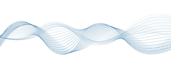 Abstract blue wavy lines. Vector background.