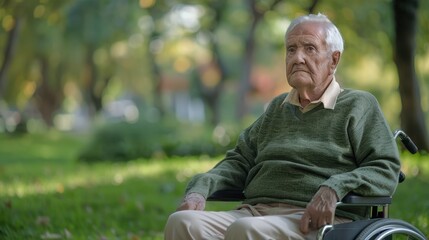 Elderly man in wheelchair