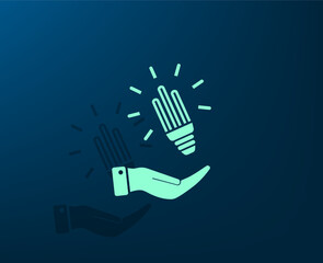 Fototapeta premium Vector illustration with shadow on blue background with gradient